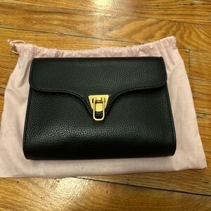 Coccinelle Black Envelope Purse with Gold Chain Straps